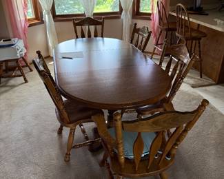 Oak Dining Set - 6 Chairs