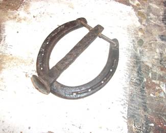 Door Knocker Made From Horseshoe & Railroad Peg