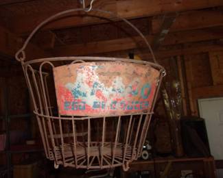 Antique Metal Egg Basket