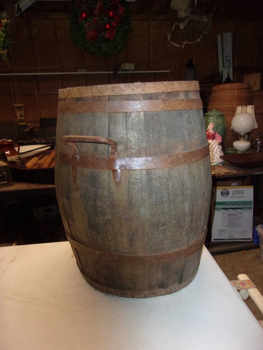 Antique Barrel Used on Wagon to Carry Salt;