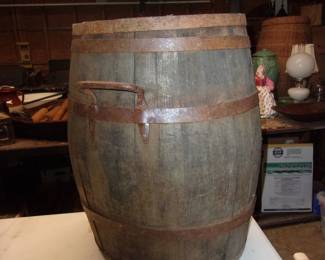 Antique Barrel Used on Wagon to Carry Salt;