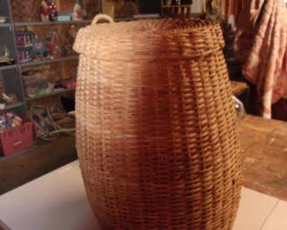 Large Basket w/Lid,  Approximately 3' Tall