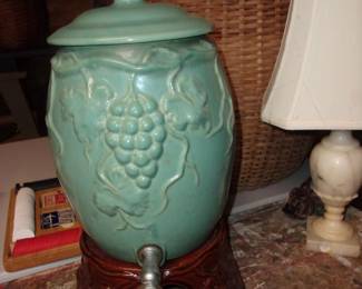 Vintage Water Pitcher on Stand
