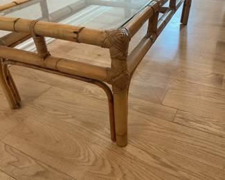 Corner to the glass top coffee table
