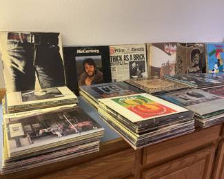 Many vintage vinyls