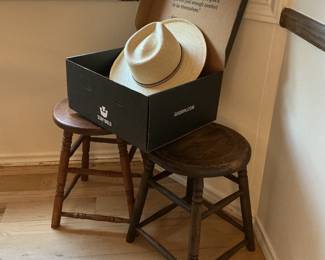Hat - vintage wood stools