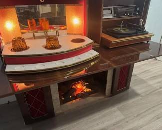 MCM entertainment console with turntable