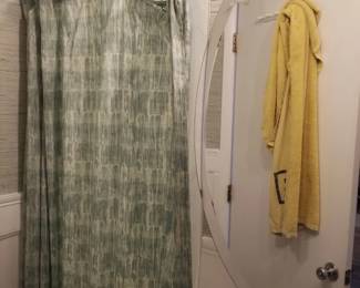 Shower curtain; mirror