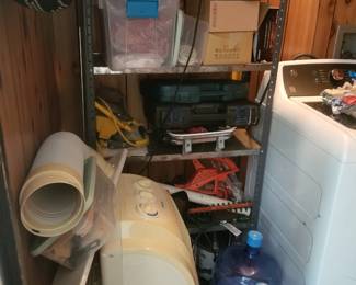 Household supplies; metal shelving