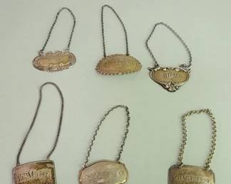 123 Rank 123 Lot 386 Sterling silver bottle tags