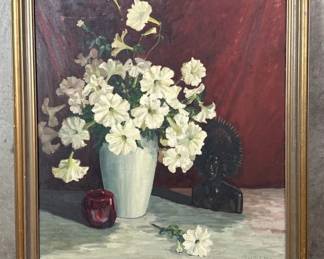 094 Rank 094 Lot 237 Signed Lucille F. Bluhm oil on canvas White