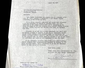 036 Rank 036 Lot 510h 1958 Walt Disney distribution contract