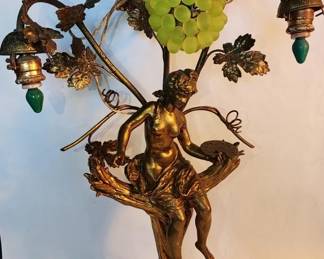 057 Rank 057 Lot 464h Antique French style Art Nouveau figural lamp