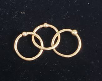 025 Rank 025 Lot 207 14k gold captive bead rings