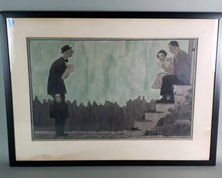 048 Rank 048 Lot 112 Signed Harry Beckhoff watercolor and ink painting