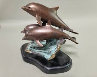 177 Rank 177 Lot 476 Sun Pacific International bronze dolphin sculpture