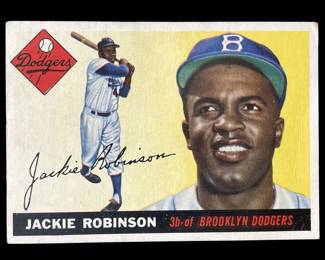 012 Rank 012 Lot 375h 1955 Topps Jackie Robinson baseball card.
