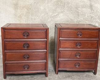 042 Rank 042 Lot 168 Pair of Asian rosewood nightstands
