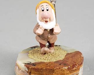 164 Rank 164 Lot 223 Ron Lee signed Disney sculptures on an onyx base