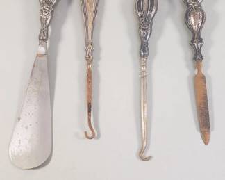 151 Rank 151 Lot 467 Sterling silver handle nail file, shoe horn, and