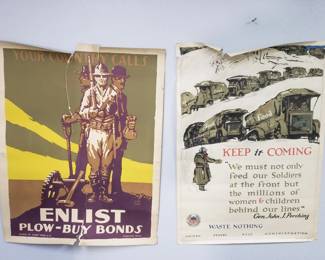 196 Rank 196 Lot 347 Pair of vintage war posters