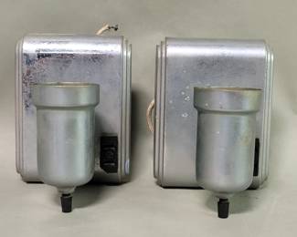 185 Rank 185 Lot 370 Pair of Art Deco chrome metal sconces