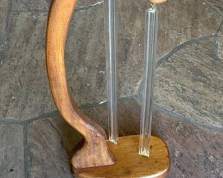 137 Rank 137 Lot 701h Signed Midcentury wood sculpture with two