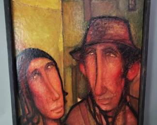 014 Rank 014 Lot 124 Signed Rene Cazassus textured oil on canvas
