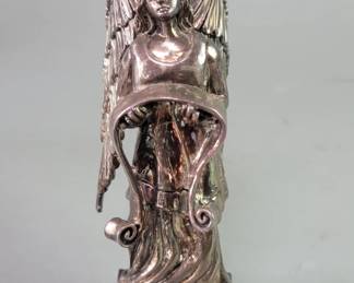 154 Rank 154 Lot 566 Signed Sterling silver clad angel figure