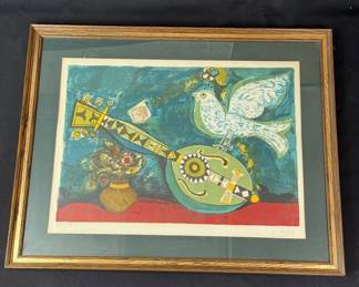 131 Rank 131 Lot 430h Framed Augustin Ubeda signed color lithograph