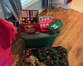 christmas globe ornaments and decor and show rack storage