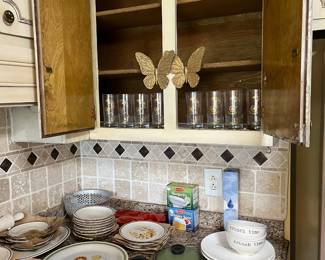 brass buttflies floral ceramic dishes water filter instant cocktail mixers mcm glassware
