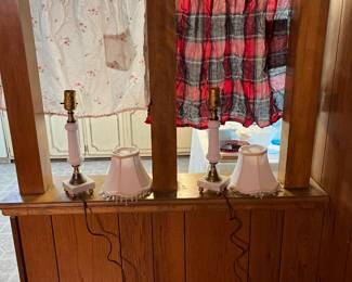 aprons milkglass and marble small table lamps