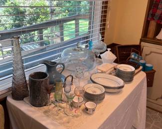 glass cake display glassware cermaic dishware barware MCM