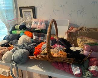 yarn for days! and woven baskets, more not pictured