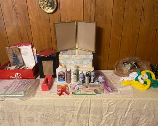 photo albums cristmas cards craft supplies party decor and plates cutlery