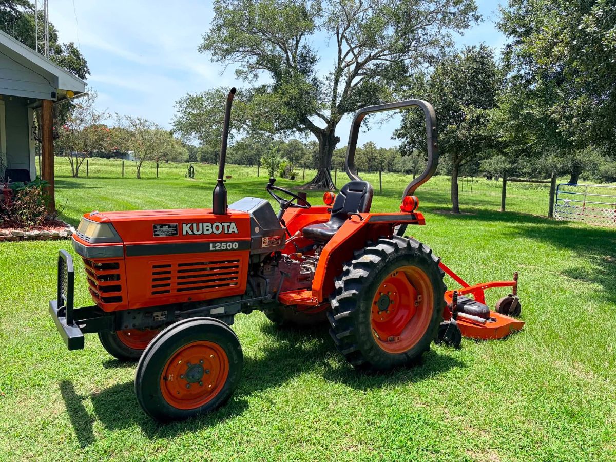 Kubota L2500 Tractor  Great running condition and always maintained. Finishing mower not included with tractor but is for sale as well.  Tractor is not 4wd. Currently has 739 hours but is still being used. 