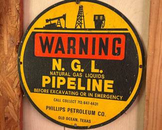 Vintage Philips Pipeline Sign  12” across  