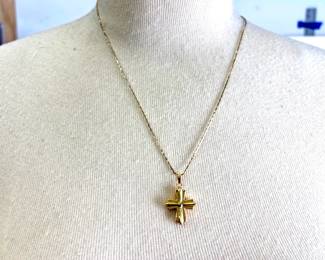 14k cross pendant