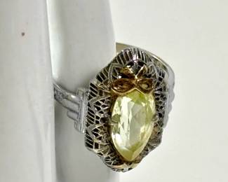 14K white gold ring