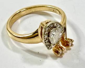 14K gold diamond ring