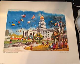 Pencil signed watercolour print by Dong Kingman