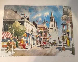 Pencil signed watercolour print by Dong Kingman