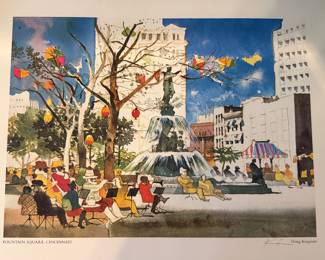 Pencil signed watercolour print by Dong Kingman