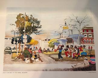 Pencil signed watercolour prints by Dong Kingman