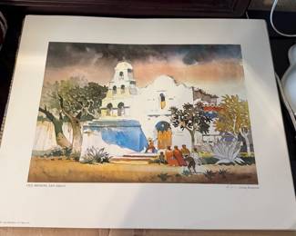 Pencil signed watercolour print by Dong Kingman
