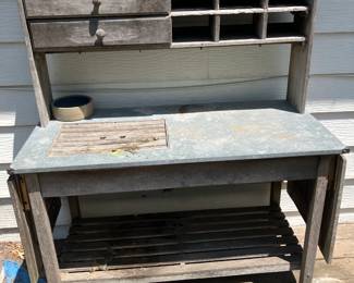 Wooden potting table
