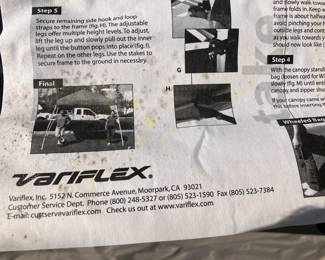 Variflex instant canopy (inside Jeep bag)