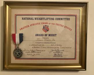 1970's weightlifting award