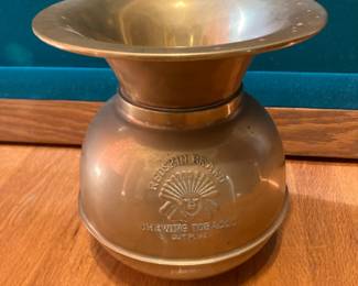 Redskin Brand Chewing Tobacco brass spittoon